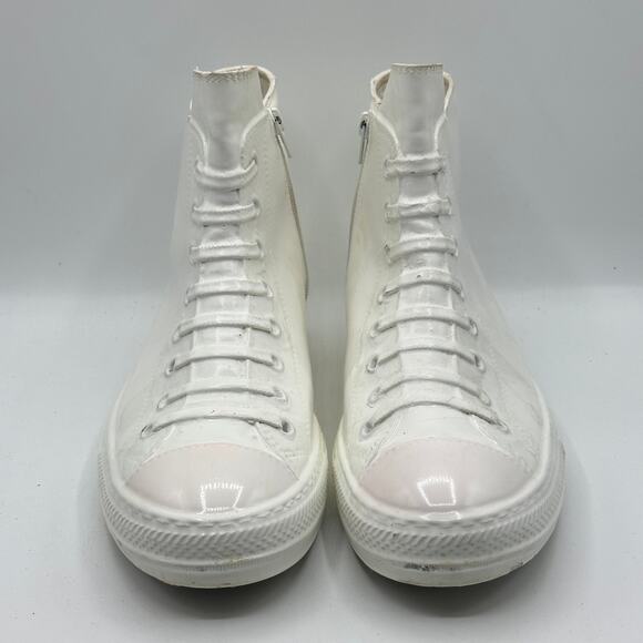 MAISON MARGIELA Stereotype High Lacquered Sneakers White Converse Sz 44 / US 10 - Picture 3 of 11